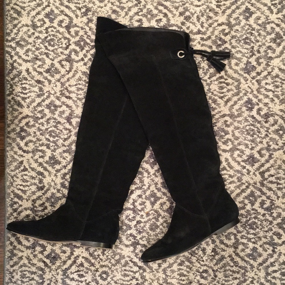 Leather over-the-knee boots
